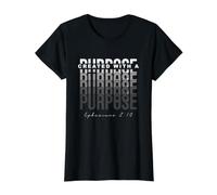 Created with A Purpose Ephesians 2 10 Bible Verse Christian Value Graphic T-Shirt, Women, Black, M