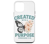 Created With A Purpose Ephesians 2:10 Christian Butterfly Case for iPhone 12 mini