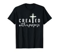 Created with a Purpose Faith Jesus Christian Easter Day Value Graphic T-Shirt