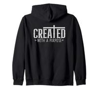 Created with a Purpose Inspirational Motivational Quote Zip Hoodie