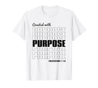 Created with Purpose Colossians 1:16 Bible Verse Value Graphic T-Shirt, Men, White, M