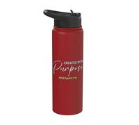 Created with Purpose Ephesians Bible Verse Inspirational Stainless Steel Insulated Water Bottle