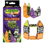 CreateOn Crayola Halloween Glow in The Dark Magnetic Tiles Set, Building Set for Kids, STEM Toys for Boys and Girls Ages 3 and Up, 14-Piece Set