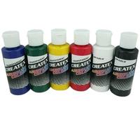 Createx Transparent Primary Colours by 2oz Airbrush Colours Set