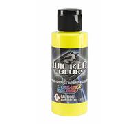 Createx Wicked Colors W024 Fluorescent Yellow 2oz. water-based universal airbrush paint. by SprayGunner by Wicked Colors