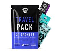Creatine, Electrolytes & Clear Protein Sachets Individually Dosed - 21 Sachets per Pouch | Creatine & Electrolytes Travel Supplement | 1 Week Supply Travel Approved - Assorted Flavours