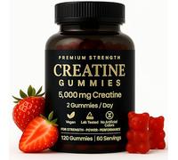 Creatine Gummies 2 Month Supply 5000mg & L-Taurine, Electrolytes, B12 High Strength Creatine Monohydrate for Men & Women - 120 Vegan Gummies, Pre/Post Workout for Muscle Growth, Recovery & Strength