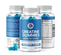 Creatine Gummies 4000mg for Men & Women - 60 Gummies - Pure Creatine Monohydrate - Blueberry Flavour, Vegans & Vegetarians