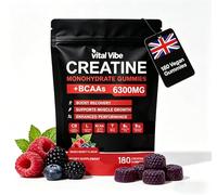 Creatine Gummies 5000mg Creatine Monohydrate with 1000mg BCAAs, Vegan & Sugar-Free, Easy Pre/Post Workout Gym Support for Performance and Muscle Power, 180 Count