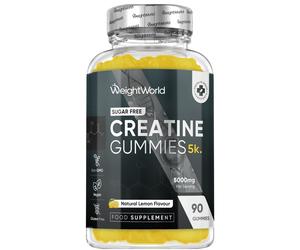 Creatine Gummies 90ct Lemon Flavor 1 Month Supply Vegan & Sugar-Free