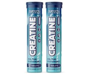 Creatine Mixed Berry Flavour Effervescent Tablets - 2 x 12 Tablets 3000mg Strength