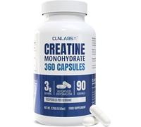 Creatine Monohydrate Capsules | 360 Capsules | 3000mg Per Serving | 3 Months Supply | Easy Swallow Compared to Tablets | Unflavoured | Creatine Powder in Capsules | Made in The UK by CLN Labs