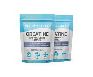 Creatine Monohydrate Complex + BCAA's & Electrolytes | 240 Vegan Creatine Capsules for Women & Men (Not Creatine Powder, Gummies or Tablets) | Enhanced Performance & Recovery