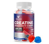 Creatine Monohydrate Gummies 5000mg, 10-in-1 Formula with Taurine, B12, B6 & Beetroot, Muscle Growth, Energy & Focus, Vegan Sugar-Free Pre Workout for Men & Women, 120 Blueberry & Watermelon Gummies