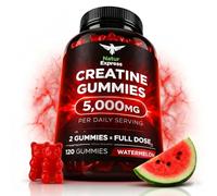 Creatine Monohydrate Gummies 5000mg - Watermelon Flavour High Strength Pre-Workout Creatine for Strength, Energy & Muscle Performance - 120 Vegan Gummies, 2 Month Supply