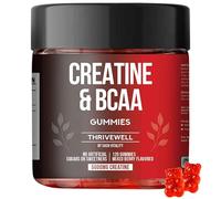 Creatine Monohydrate Gummies 5000mg with 1000mg BCAAs | 3rd Party Lab Tested | 45 Days Supply | Naturally Sweetened | No Artifical Sugars | Premium Vegan Gummies | Mixed Berry Flavour