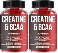 Creatine Monohydrate Gummies 5000mg with 1000mg BCAAs | Vegan & Sugar Free | 90 Premium Gummies | Mixed Berry Flavour | Health Candy Supplement (Pack of 2)