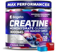 Creatine Monohydrate Gummies Complex 8000mg for Men and Women, Flavored and Chewable Creatine with Taurine, L-Carnitine, Electrolyte for Muscle Growth, Strength & Energy, Pre Workout Gummies 120pcs
