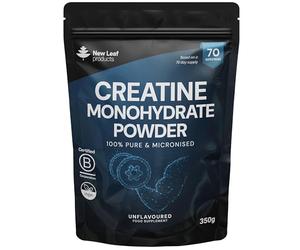 Creatine Monohydrate Powder 100% Pure Micronized Creatine - 350g Increased Absorption & Mixing, Creatine Powder for Physical Performance + Scoop Pre Post Workout Gym Supplements UK Made by New Leaf