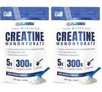 Creatine Monohydrate Powder - 300g (60 x 5g Servings) | 200 Mesh Fine Grade Powder, Pure & Mixes Easily | Includes Scoop | Unflavoured | Made in The UK By CLN Labs (Pack of 2)