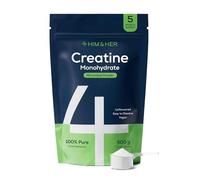 Creatine Monohydrate Powder 500g, 5 Month Supply, UK Made - No Taste, Mix Easily - Vegan Supplements for Men & Women - Pure, Unflavoured, Micronized, 200 Mesh, Gluten-Free - 147 Servings - 4 HIM & HER
