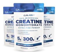 Creatine Monohydrate Powder | 900g (3-Pack) | Pure Unflavoured | Made in UK