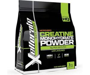 Creatine Monohydrate Powder Micronised - 1KG - 200 Servings - 7 Month Supply - Vegan, Finest Grade, Pure & Unflavoured - Ideal for Pre and Post Workout Routine - Made in The UK - Xellerate Nutrition