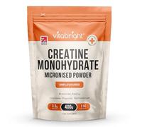 Creatine Monohydrate Powder Micronised | 400g | 114 Servings | VitaBright | Ultra-fine 200 mesh grade that dissolves easily in water, juice or protein shakes - pure with nothing added