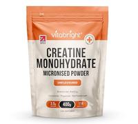 Creatine Monohydrate Powder Micronised | 400g Pouch | 114 Servings | 200 Mesh Easy Dissolving Pure Powder | Not Creatine Tablets Or Gummies | Gym Supplements for Men and Women | Vitabright Creatin