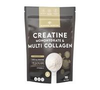 Creatine Monohydrate Powder+ Multi Collagen with Vitamin C (70 Doses) 3000mg Creatine Unflavored + Collagen I, II, III, V and X. Supplement for Strength, Power & Performance. N2 Natural Nutrition