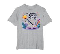 Creating 5th Grade Magic: Enchanting Education Journey T-Shirt, Men's Big and Tall, Heather Grey, 6X Tall