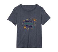 Creating Third Grade Magic: Inspiring Educators T-Shirt, Women's Plus, Heather Blue, 1X