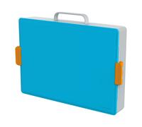 Fiskars Creative Toolbox for Children from 5 Years | Mobile Craft Workshop for Small Artists, Storage Box with Work Surface, 38.7 x 27.9 cm, Blue/Silver/Orange, 1082502