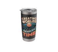 Creating Worlds One Pixel At A Time Digital Art Gift Stainless Steel Insulated Tumbler