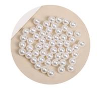 Creation Diy 30 Round Acrylic Beads without Holes 12 mm Pearlescent White