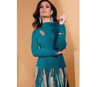 Creation L Cut-Out Long Sleeve Jumper Petrol Blue