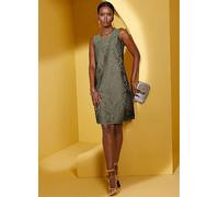Creation L Leaf Print Sleeveless Dress Khaki