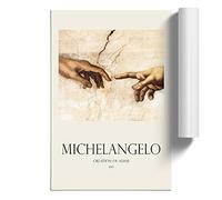 Creation Of Adam Hands by Michelangelo Art Print | Unframed Poster, A4