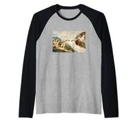 Creation of Adam Michelangelo Sistine Chapel Raglan Baseball Tee