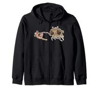 Creation of Adam The Flying Spaghetti Monster Pastafarian Zip Hoodie