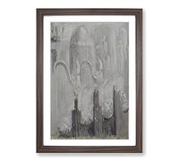 Creation of The World Vol.10 by Mikalojus Konstantinas Framed Print | A2 Walnut Framed Wall Art | Ready to Hang | Modern Map Picture | Living Room Bedroom Lounge Office