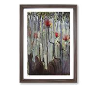 Creation of The World Vol.4 by Mikalojus Konstantinas Framed Print | A2 Walnut Framed Wall Art | Ready to Hang | Modern Map Picture | Living Room Bedroom Lounge Office
