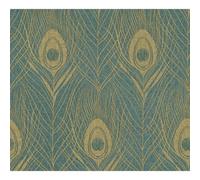 Creation Peacock Bird Feather Design Wallpaper Luxury Turquoise Gold