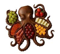 Creation Serving Platter Beech Wood Cheese Fruit Display Tray Coastal Party Decoration For Entertaining Guests Marine Themed Entertaining Platter