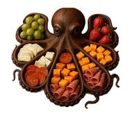 Creation Serving Platter Beech Wood Cheese Fruit Display Tray Coastal Party Decoration For Entertaining Guests Marine Themed Entertaining Platter