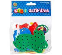 Creation Station CW7530 4 Animal Shapes 4 Threading Laces Colours, Assorted Colors, One Size