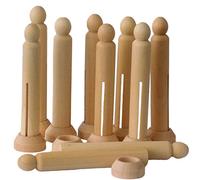 Creation Station Dolly Pegs with Stands, Natural