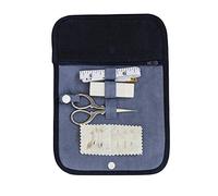 Creations 20 Piece Blue & Grey Corduroy Sewing Kit -by Creations - Includes Scissors, Tape Measure, Safety Pins, Sewing Pins, Sewing Needles - Beginner to Professional