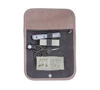 Creations 20 Piece Pink & Grey Corduroy Sewing Kit -by Creations - Includes Scissors, Tape Measure, Safety Pins, Sewing Pins, Sewing Needles - Beginner to Professional