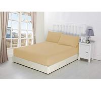 CreationsMart 100% Egyptian Cotton 10"/25CM Deep sheets Fitted - Single - Double - King - Super King Size - Bedding Bed Sheet & Pillow Pairs Case (Sold Separately) (Beige, King)